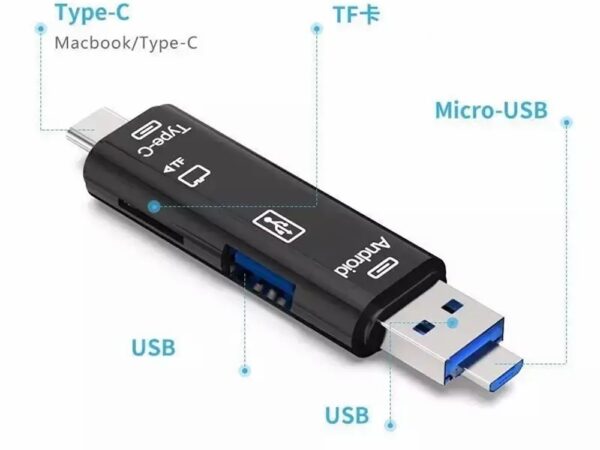 Универсален високоскоростен 5 в 1 USB хъб и Card Reader, Модел Combo 5