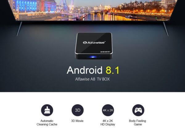 Тв бокс / TV Box Alfawise A8, 4K, 2GB ram, 16GB rom, Android 8.1