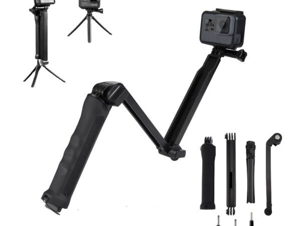 Селфи стик за екшън камери 3WAY, Три посочен монопод, Мини стойка в дръжката