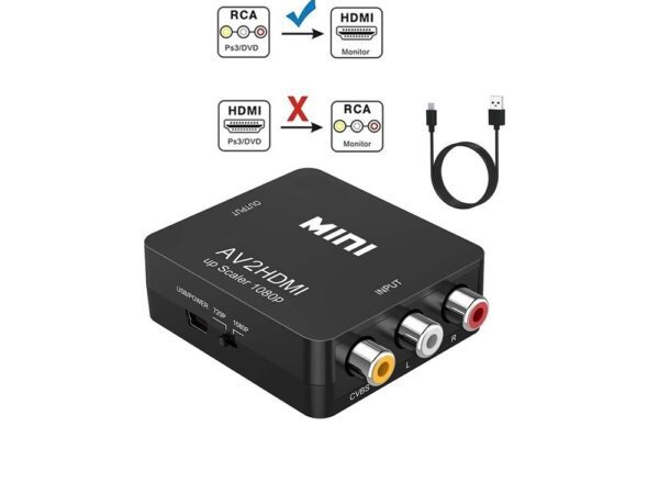 Конвертор RCA / AV към HDMI, Преобразувател, Адаптер 720Р и 1080Р