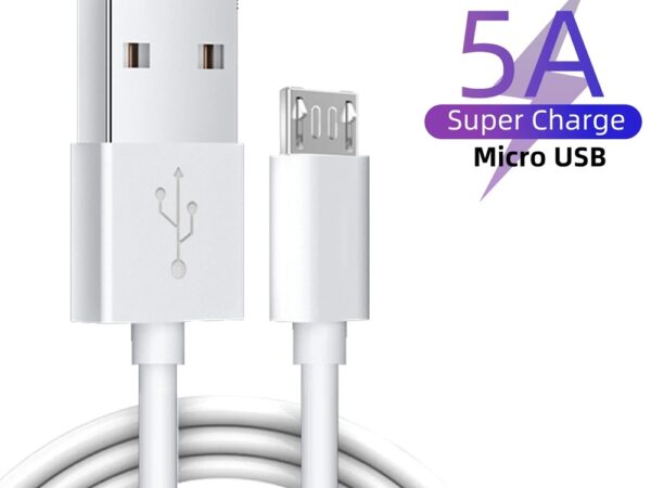 Кабел Micro USB JYS-003M, 5A, 1 метър, Бял