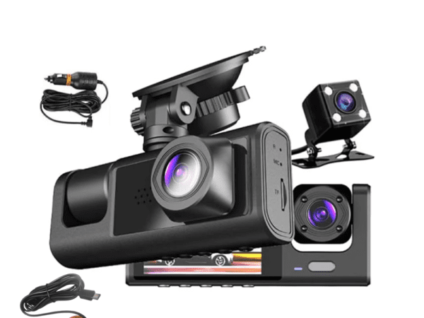 Видеорегистратор за автомобил C309, С 3 Камери, G-Sensor, Модул за постоянно захранване, Нощно Виждане