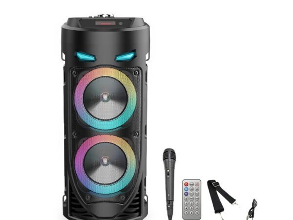 Преносима LED тонколона ZQS4239S, Bluetooth, Micro SD, USB, FM радио, LED светлина, Микрофон