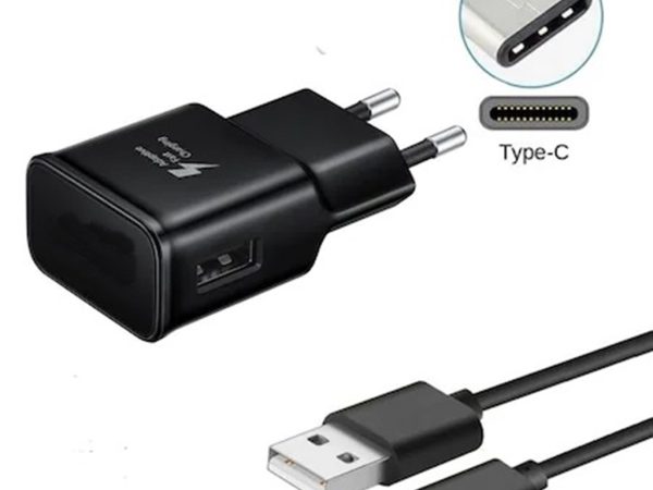 Мрежово зарядно устройство 1Tech TY-2, 5V 2A с включен USB Type-C кабел, Черен